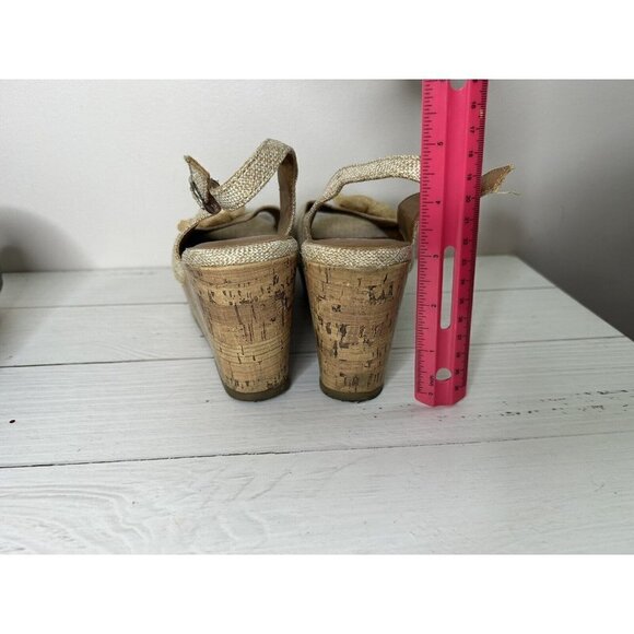 Pop Kalie Brown Floral cork wedge sandal shoes y2k Size 10M - Picture 12 of 15